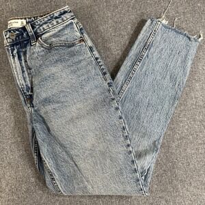 Abercrombie & Fitch The Mom High Rise Jeans Womens 24 Acid Wash